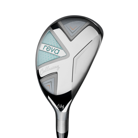 Callaway REVA 2026 Peach/Surf women’s hybrid head, studio close-up