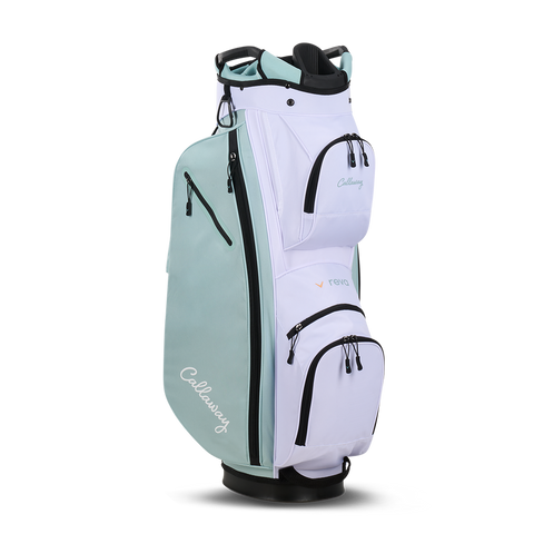 Callaway REVA 2026 Peach/Surf cart bag, front view