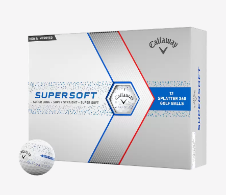 Box of 12 Callaway Supersoft Blue Splatter Golf Balls