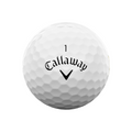 Callaway Supersoft Super lucky golf ball with the Callaway logo on a white golf ball