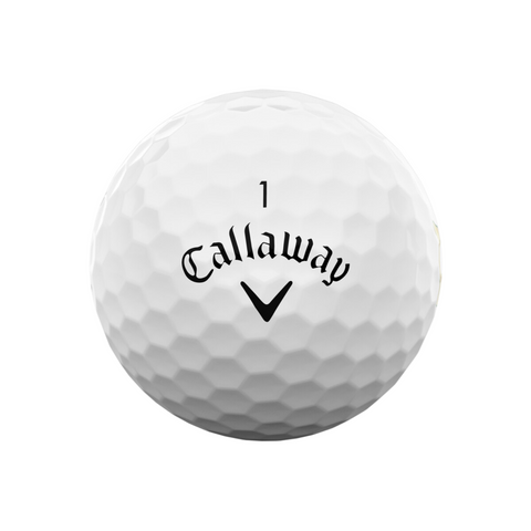 Callaway Supersoft Super lucky golf ball with the Callaway logo on a white golf ball