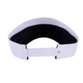 The Callaway Women's Liquid Metal Golf Visor is shown from the back, featuring an adjustable strap with a small dark logo on the right. The black interior has a moisture-wicking headband for comfort and sun protection.