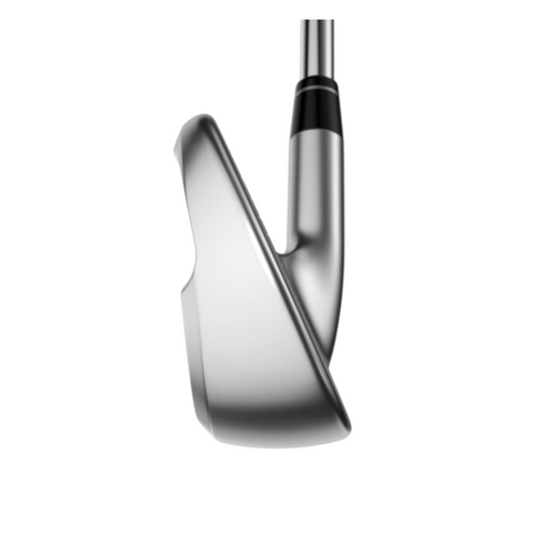 Close-up view of the Callaway Apex Ai200 iron head from the toe side, showcasing the club’s sleek, rounded edge and polished finish.