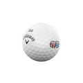 Callaway Supersoft Limited Edition Casino golf ball featuring the Callaway logo, the number "100," and a stack of red and blue poker chips, adding to its casino-themed design.