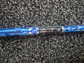 Actual used Cleveland Launcher HB left-handed 3 wood shaft label showing regular flex