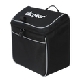 The Clicgear Cooler Bag XL is a black golf cooler bag with white trim, a front zipper pocket, and Clicgear printed on the top flap—an essential cart accessory.