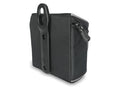 The Clicgear Rangefinder / Valuables Bag by Clicgear is a small rectangular black bag with a top zipper and side plastic mounting bracket—perfect for keeping your essentials secure on the golf course.