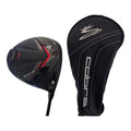Actual used Cobra DS-ADAPT MAX-D 10.5 degree driver in excellent condition with included Cobra headcover on white background