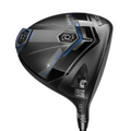 The Cobra DS-ADAPT X Driver by Cobra features a sleek black head with blue and silver accents, adjustable weighting, and a 10.5° loft indicator for added forgiveness.