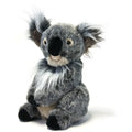 A plush koala toy with soft gray fur, white chest, fluffy ears, and dark paws sits upright against a white background—perfect as a Daphnes Animal Golf Headcover collectible by Daphne.