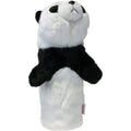The Daphnes Animal Golf Headcovers by Daphne features a plush panda with black and white fur, upright ears, black eye patches, and two black arms—designed to fit over your golf club for fun protection.