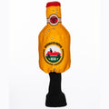 Daphnes Animal Golf Headcovers by Daphne: A fun beer bottle-shaped driver cover with a red cap, Designated Driver text above a red car and green label, plus a black ribbed bottom that fits like a sock—matches popular Daphne animal headcovers.