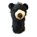Daphnes Animal Golf Headcovers by Daphne: black bear driver headcover with a tan snout and black nose, designed to protect your golf club.