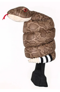 Daphnes Animal Golf Headcovers by Daphne: A plush brown snake with a red tongue and patterned scales wrapped around sock-style legs—ideal for protecting your golf club with fun animal style.