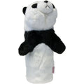The Daphnes Animal Golf Headcovers by Daphne features a plush panda with black and white fur, upright ears, black eye patches, and two black arms—designed to fit over your golf club for fun protection.