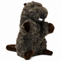 Daphne's Beaver golf headcover shown upright from a three-quarter front view, with shaggy dark brown plush fur, raised paws, white buck teeth and a broad flat tail.