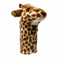 Daphne's Giraffe golf driver headcover with cream and brown spotted plush coat, long neck, small ears and raised muzzle