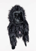 Daphne’s Gorilla golf driver headcover, black plush fur, front view on a white background.