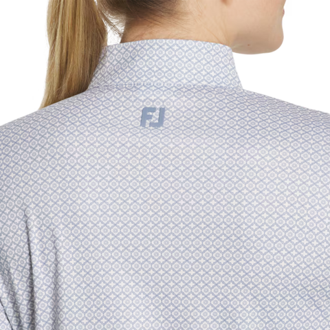 FootJoy ¼ Zip Long Sleeve Women's Sun Protection Shirt | White/Blue Stone