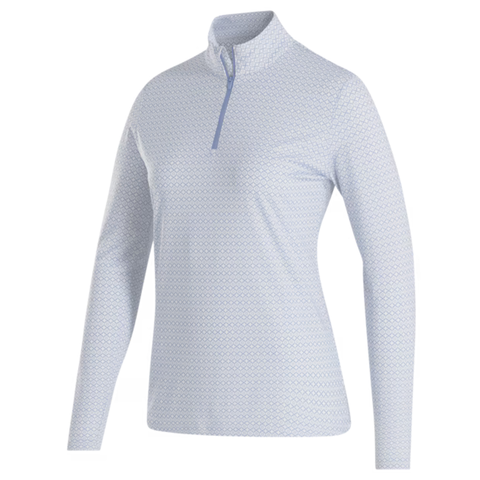 FootJoy ¼ Zip Long Sleeve Women's Sun Protection Shirt | White/Blue Stone