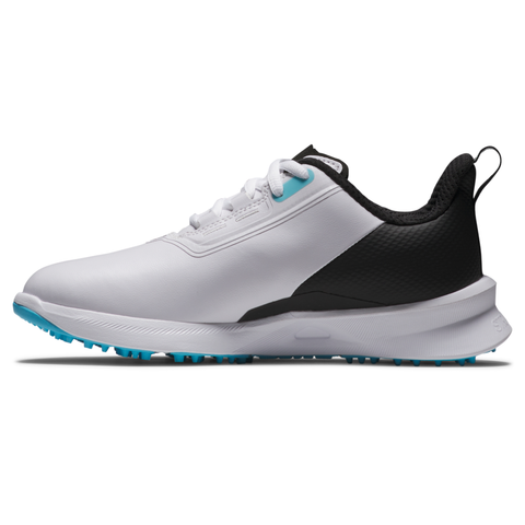 FootJoy 2025 Fuel Junior Boy's Golf Shoes | White/Black/Blue