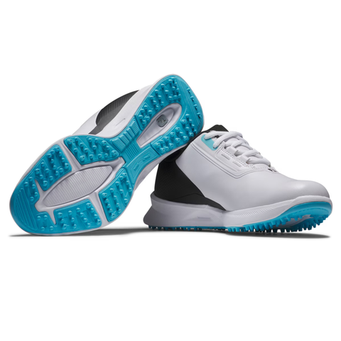 FootJoy 2025 Fuel Junior Boy's Golf Shoes | White/Black/Blue