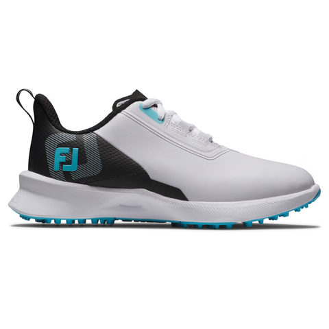 FootJoy 2025 Fuel Junior Boy's Golf Shoes | White/Black/Blue