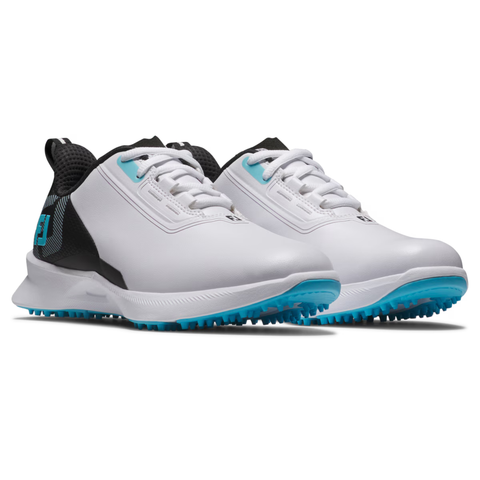 FootJoy 2025 Fuel Junior Boy's Golf Shoes | White/Black/Blue