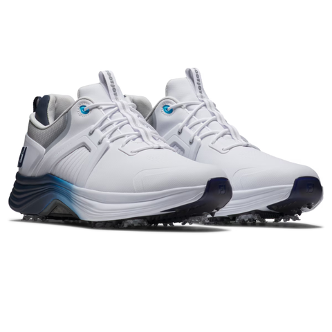 FootJoy 2025 HyperFlex Carbon Spiked Men's Golf Shoes | White/Navy