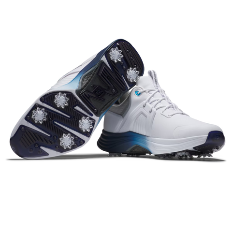 FootJoy 2025 HyperFlex Carbon Spiked Men's Golf Shoes | White/Navy