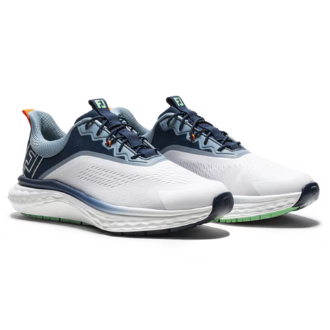 FootJoy 2025 Men's Quantum Textile Golf Shoes | White/Peacoat/Aquamarine