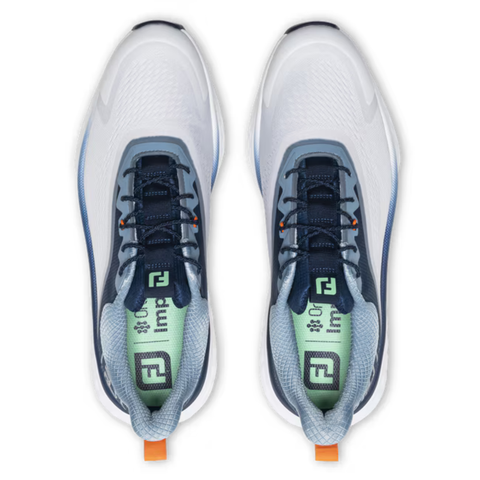 FootJoy 2025 Men's Quantum Textile Golf Shoes | White/Peacoat/Aquamarine