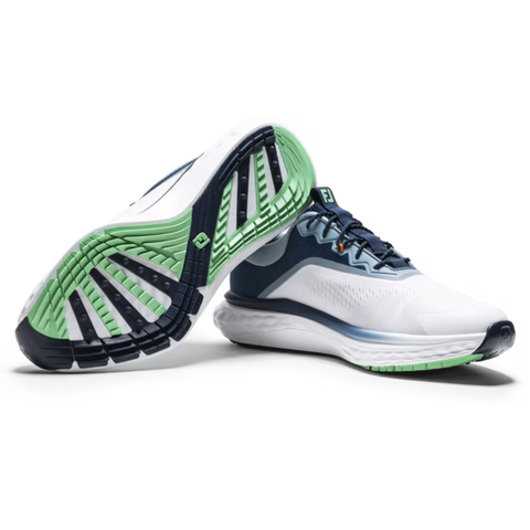 FootJoy 2025 Men's Quantum Textile Golf Shoes | White/Peacoat/Aquamarine