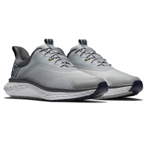FootJoy 2025 Quantum Textile Men's Golf Shoes | Grey/White/Blue