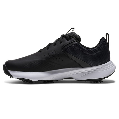 FootJoy 2026 Qualifier Wide Men's Spiked Golf Shoes Black White Steel Grey - opposite side view