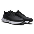 FootJoy 2026 Qualifier Wide Men's Spiked Golf Shoes Black White Steel Grey - heel view