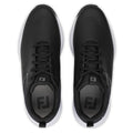 FootJoy 2026 Qualifier Wide Men's Spiked Golf Shoes Black White Steel Grey - upper detail