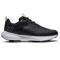FootJoy 2026 Qualifier Wide Men's Spiked Golf Shoes Black White Steel Grey - side view