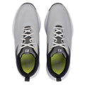 FootJoy 2026 Qualifier Wide Men's Spiked Golf Shoes Harbor Mist Steel Grey Black - upper detail
