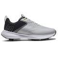 FootJoy 2026 Qualifier Wide Men's Spiked Golf Shoes Harbor Mist Steel Grey Black - side view