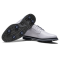 FootJoy 2026 Vanguard Men's Golf Shoes White/Navy/Blue - pair with outsole view
