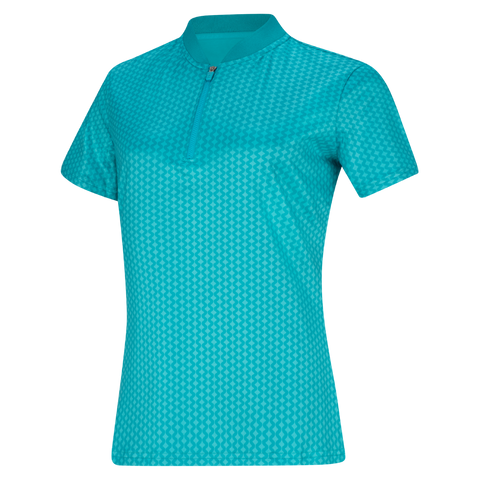 FootJoy Blade Collar Zip Women's Polo Tile Blue Print – front view
