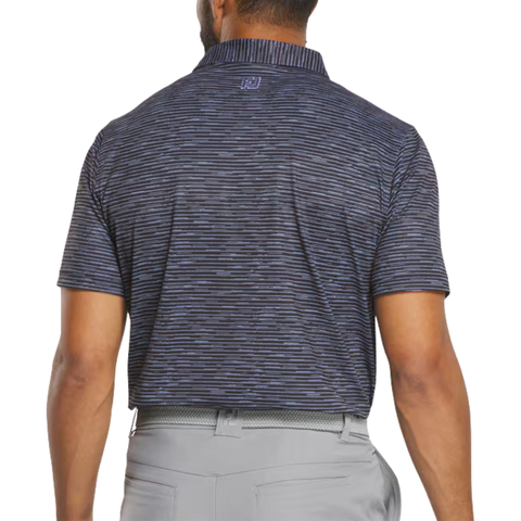 FootJoy Broken Stripe Print Pique Men's Polo | Black Periwinkle