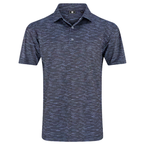 FootJoy Broken Stripe Print Pique Men's Polo | Black Periwinkle