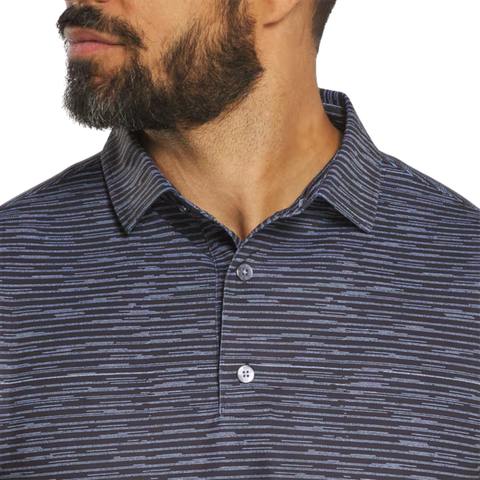 FootJoy Broken Stripe Print Pique Men's Polo | Black Periwinkle