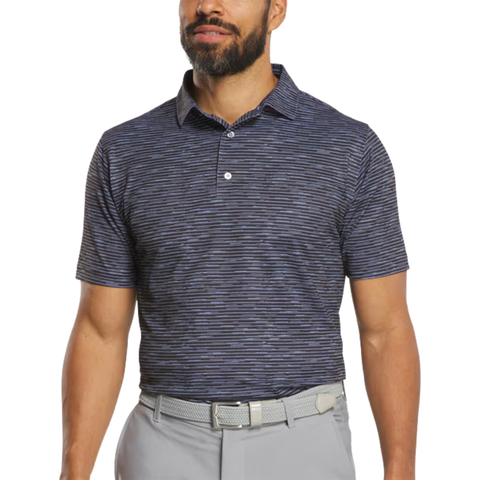 FootJoy Broken Stripe Print Pique Men's Polo | Black Periwinkle