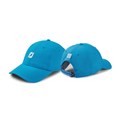 Two vibrant blue FootJoy Fashion Caps, featuring white FJ logos and an adjustable blue-and-white striped strap, are displayed front and back. The lightweight, breathable FootJoy caps are shown on a plain white background.