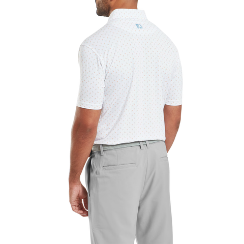 FootJoy Flower Bud Foulard Lisle Men's Polo | White