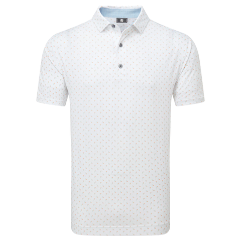 FootJoy Flower Bud Foulard Lisle Men's Polo | White