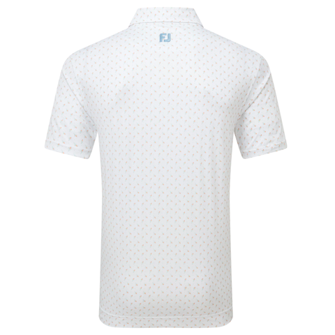 FootJoy Flower Bud Foulard Lisle Men's Polo | White
